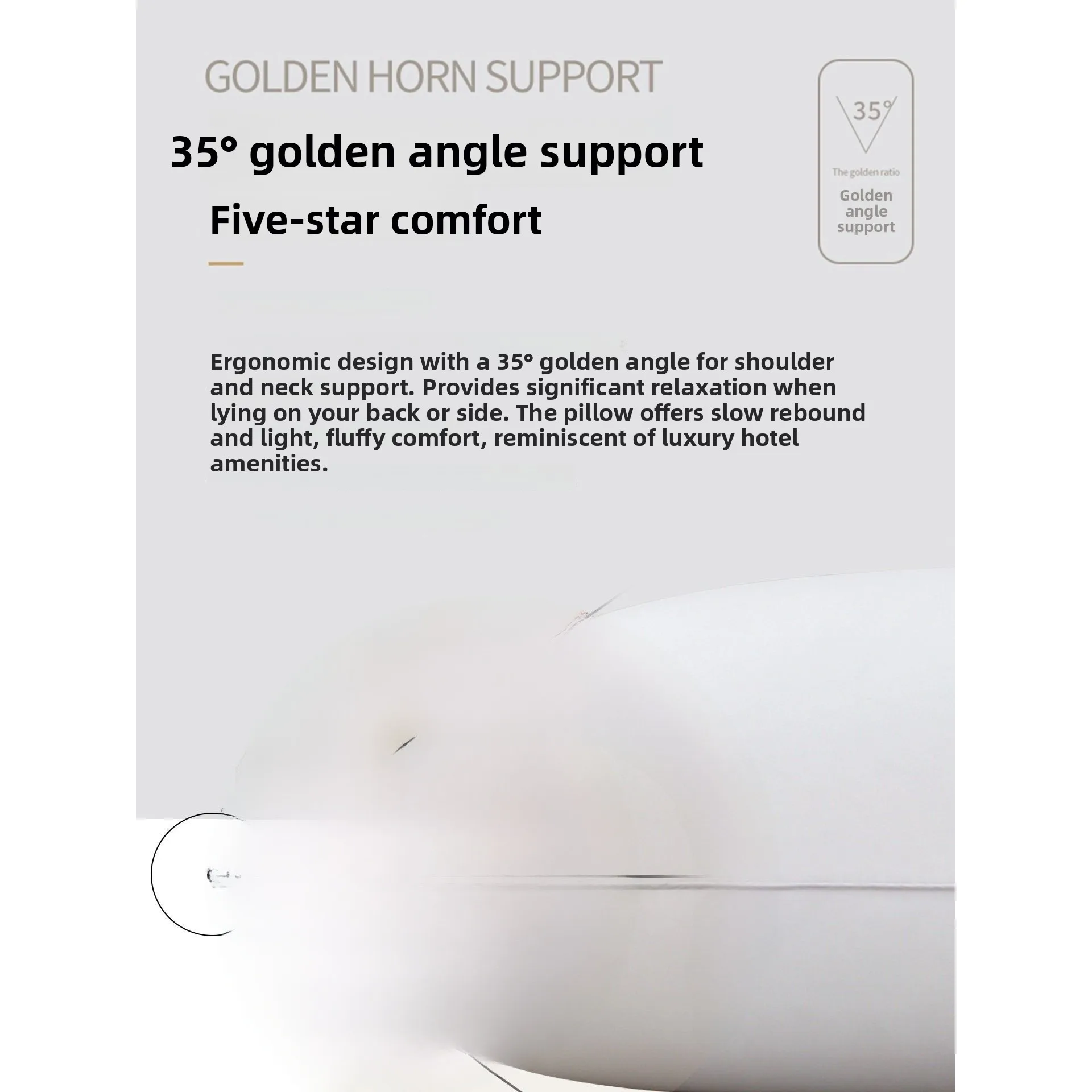 Five Star Hotel Quality Pillow Single Person Pack Neck Support Sleep Aid Non-Sagging Cloud Shaped Polyester Fiberfill