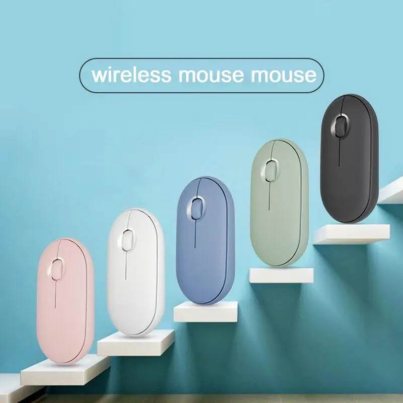 

M350 Wireless Mouse 2.4G Mice For Windows Tablet Laptop Notebook Macaron Color Pebble Shape Morandi Color Dual Mode Mouse