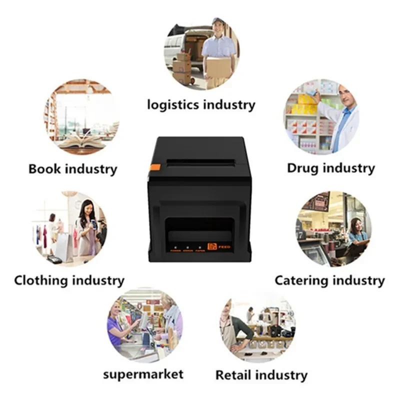 ZJ-8360 Supermarket Catering Retail Cashier USB Network Serial Port Bluetooth WiFi 80MM Thermal Receipt Printer With Auto Cutter