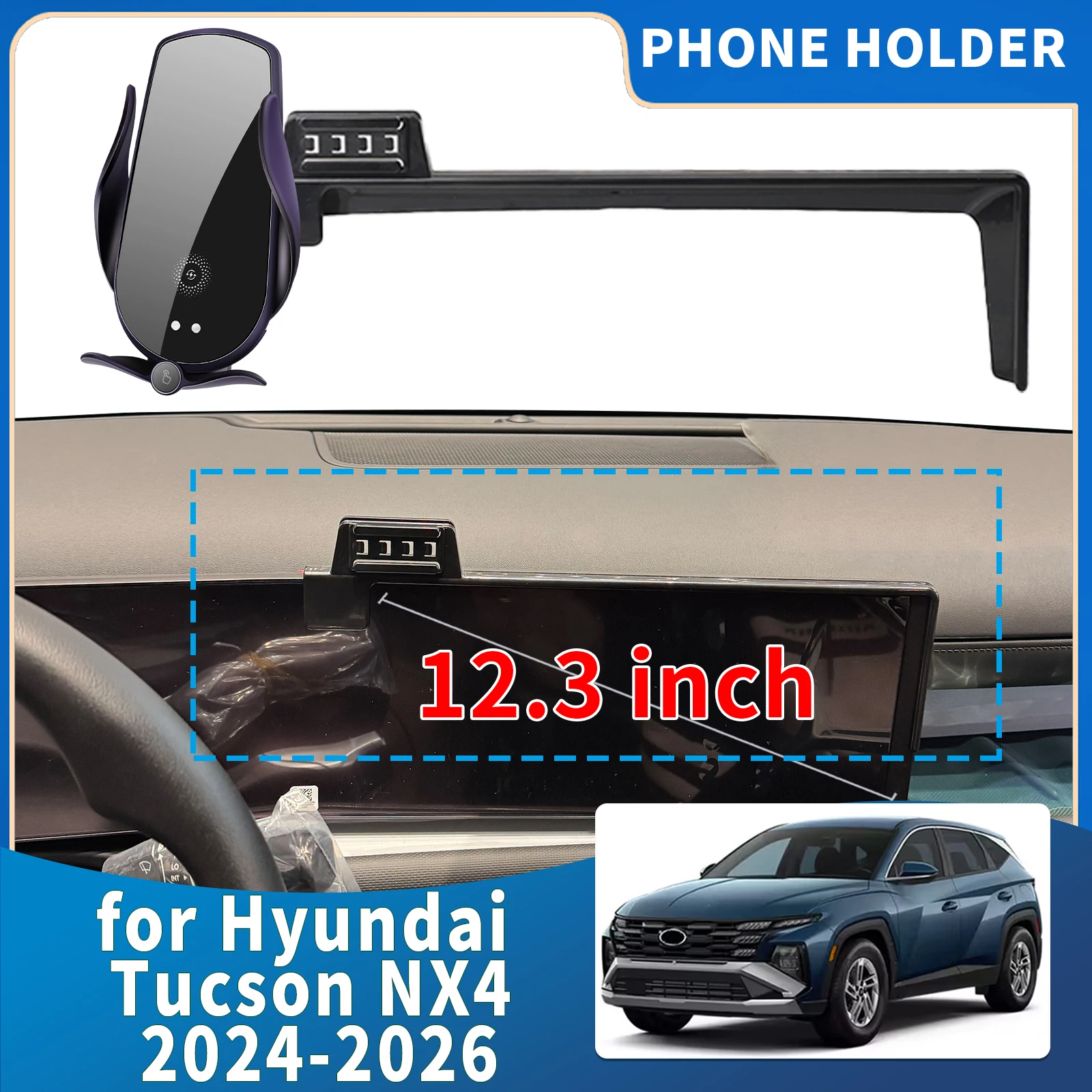 fit for Hyundai Tucson NX4 2024 2025 2026 ​​Integrated Screen Mount Phone Holder Mount Car accessoires
