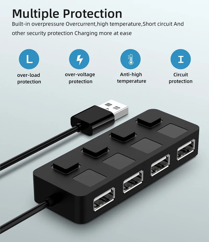 컴퓨터용 USB 2.0 허브, USB 분배기, USB 확장기, Win95, OSR2, 98SE, Me, 2000, XP, VISTA, win7, 8/10, 4 포트