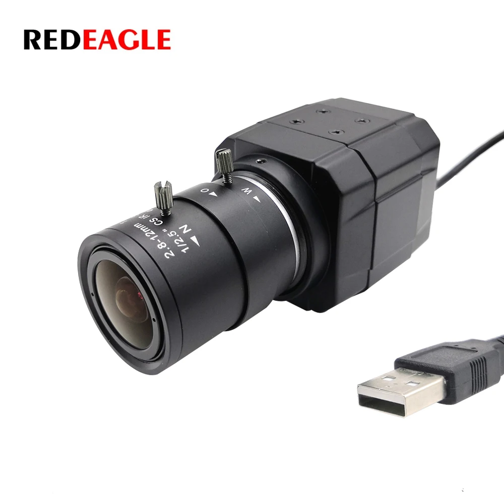 

REDEAGLE HD 3MP 4mm 6mm 2.8-12mm Varifocal Zoom Lens 30fps MJPG 4MP 2K High Speed USB Webcam Mini Box PC Video Camera