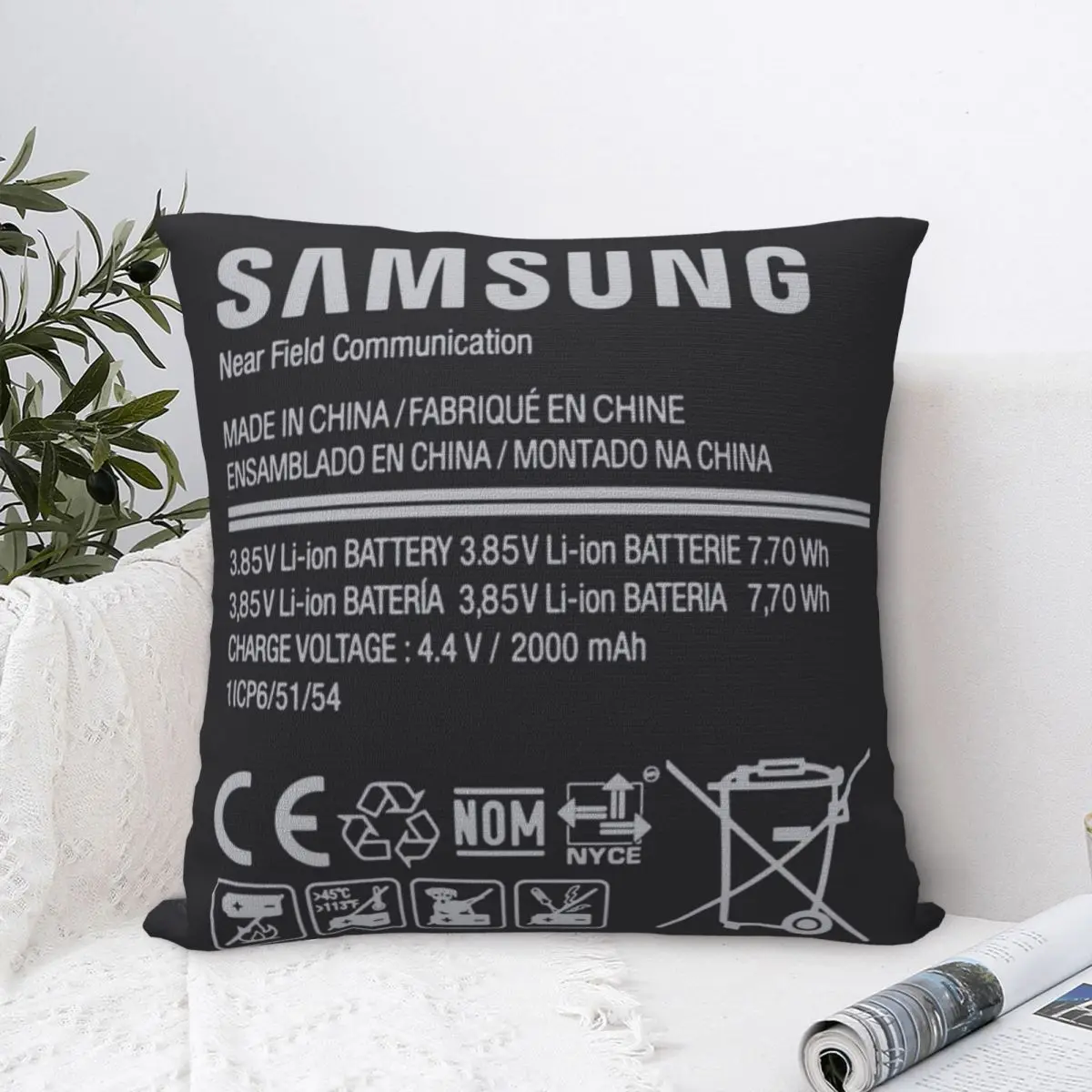 Exploding Battery. Explosive Lithium Battery Design Pillowcase Pillows Cover Cushion Comfort Throw Pillow Sofa Cushions Used