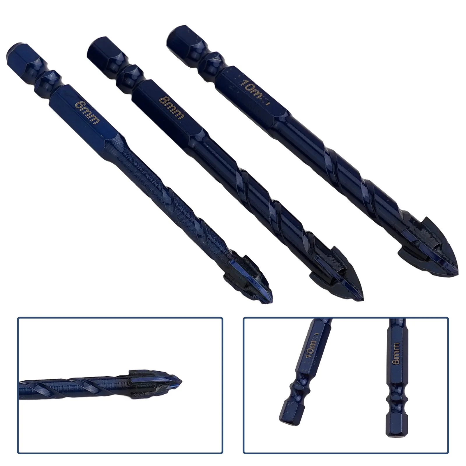 Triangular Spiral Eccentric Drill Bits Kit For Glass Tile Punching High Hardness Eccentric Drill Bit Power Tools