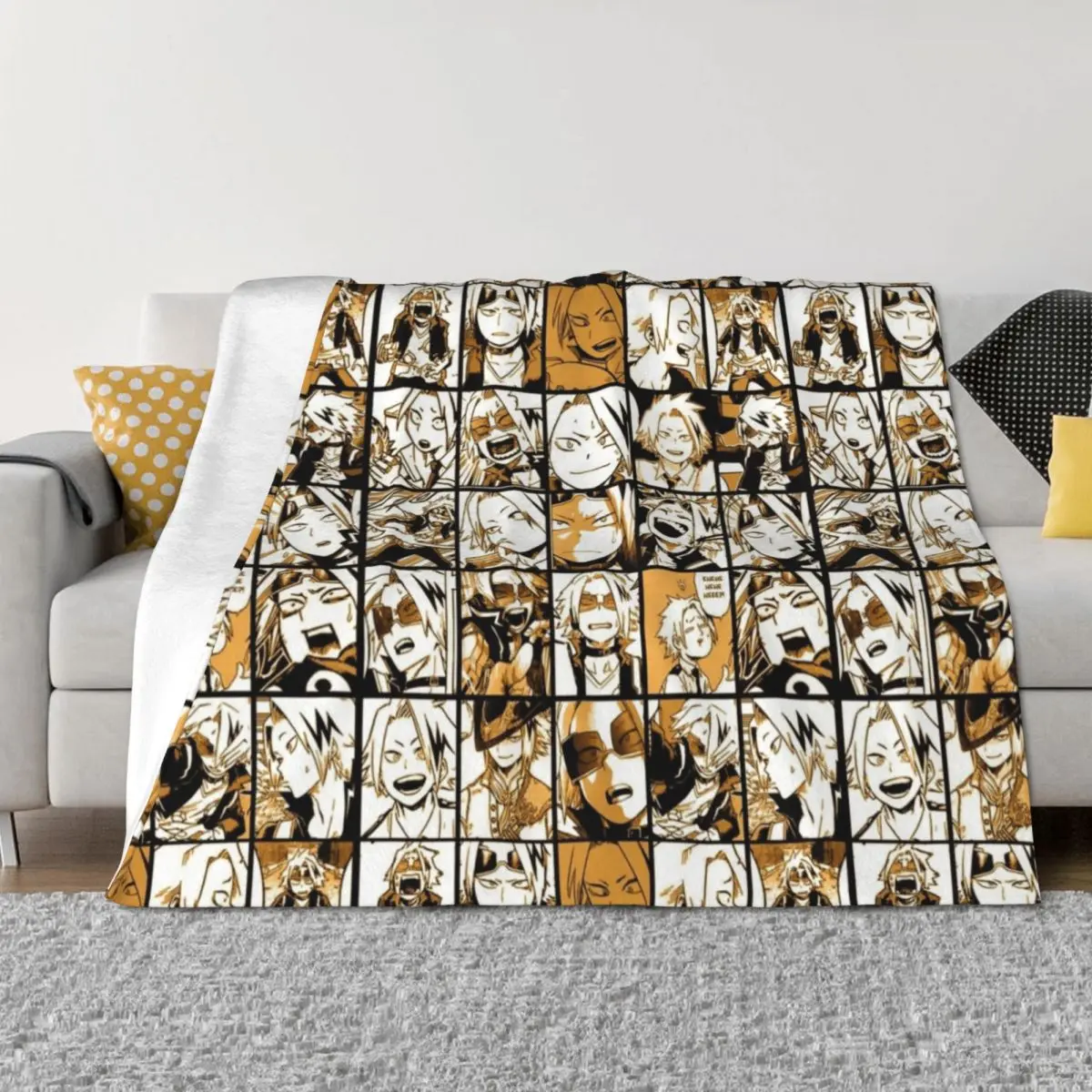 

BNHA Kaminari Denki collage Throw Blanket christmas gifts Hairys Sofa Throw Blankets For Baby Blankets