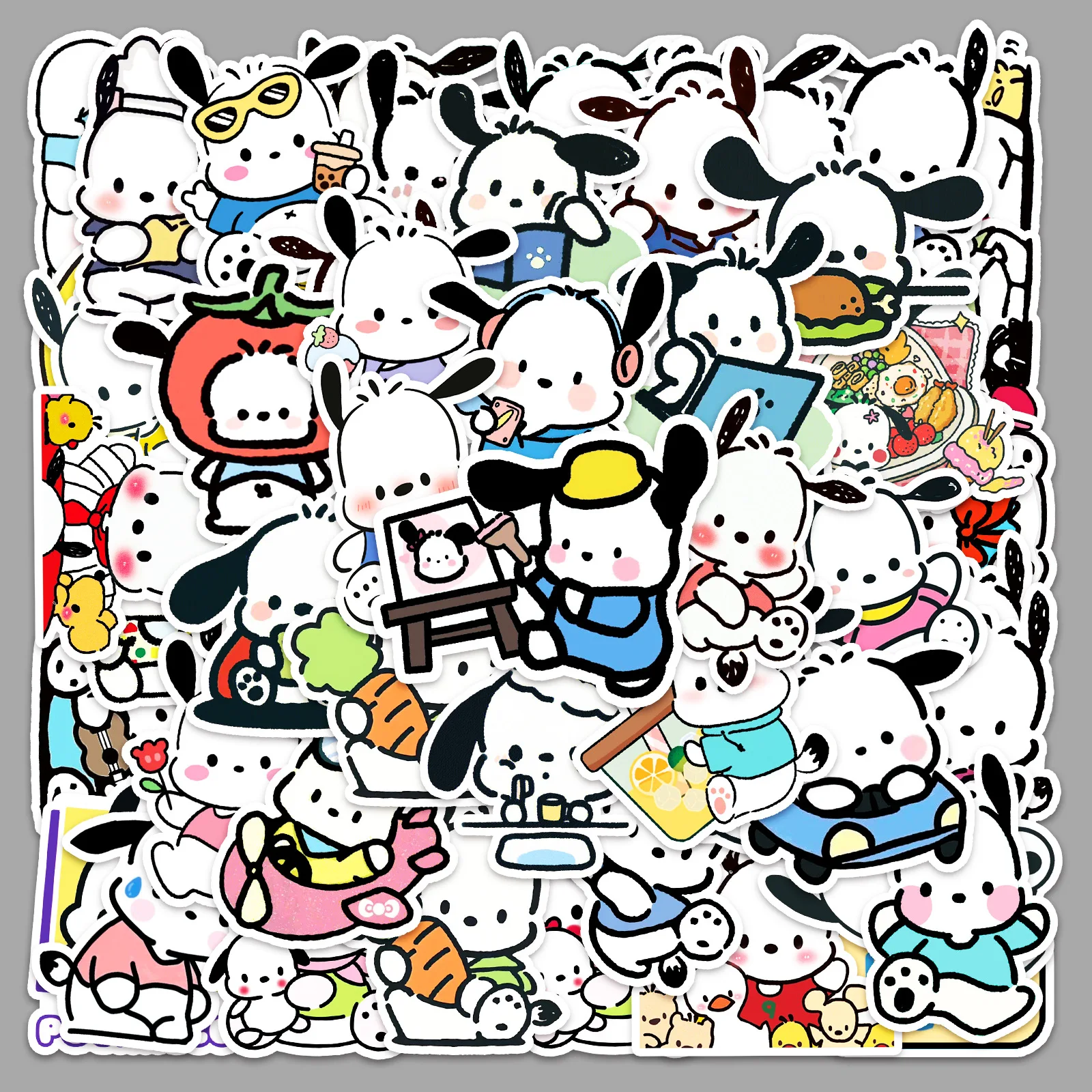 

50PCS Cute Pochacco Stickers for Kids Funny Sanrio Cartoon Decals Toy Stationery Notebook Phone Case Graffiti Sticker Pack