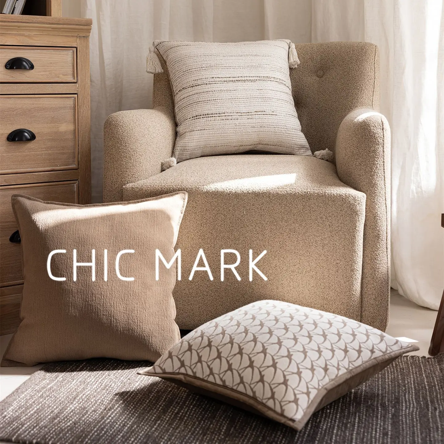 45x45cm Brown Earth Color Pillow Cover Ins Wind Living Room with Core Sofa Bed Cushion Home Decoration Versatile