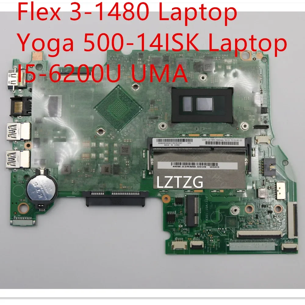 Motherboard For Lenovo ideapad Flex 3-1480/Yoga 500-14ISK Laptop Mainboard I5-6200U UMA 5B20K36393