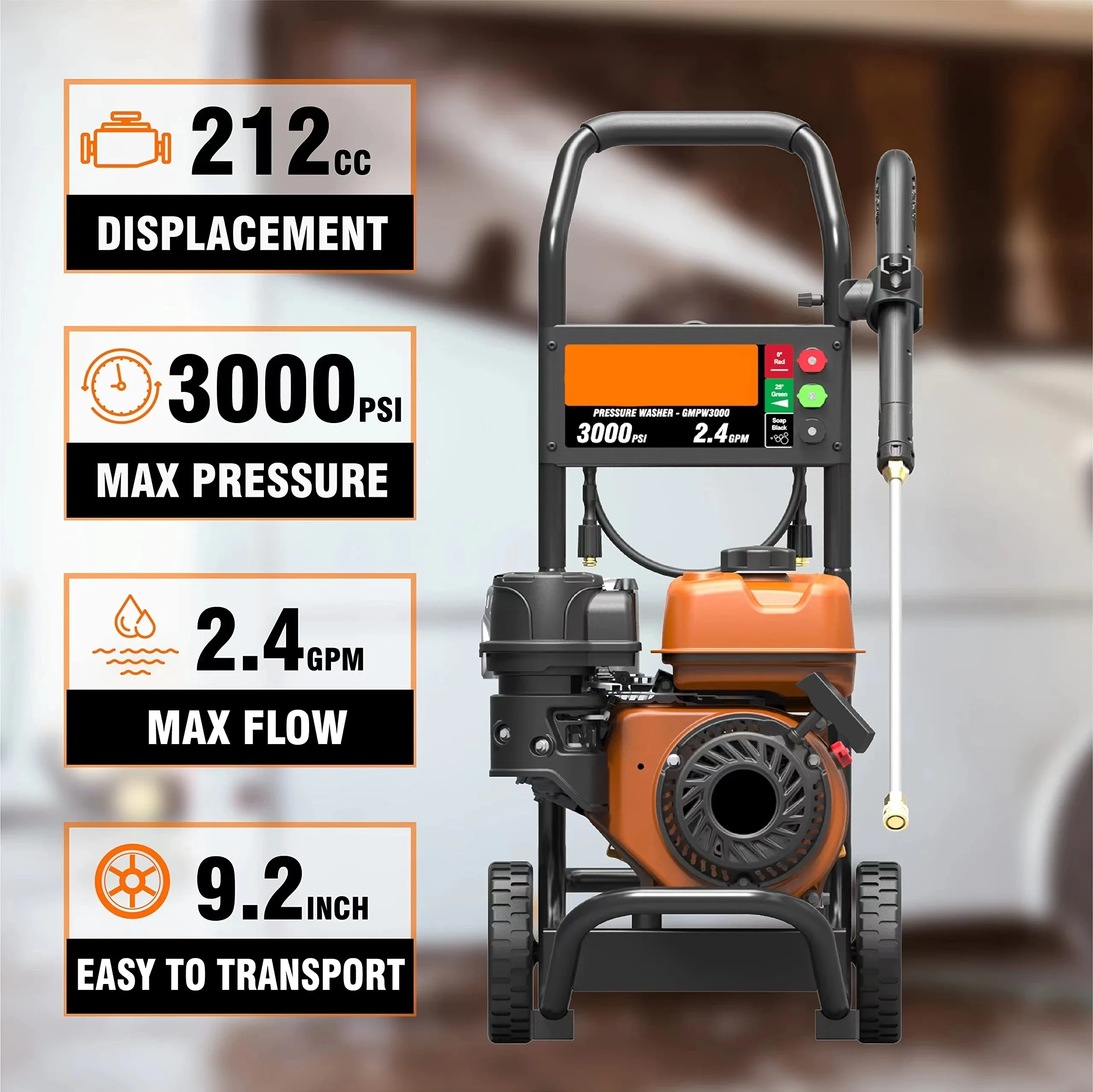 -Wholesale Portable 3000PSI/2.4GPM High Pressure Washer For Cleaning Homes Driveways Patios Electric Car Washer