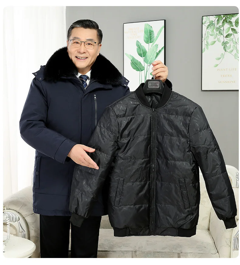 Windbreaker Men's Down Coats And Parkas Winter Jacket Man White Goose Down Jacket Puffer Jackets Padding Detachable Inner HXY196