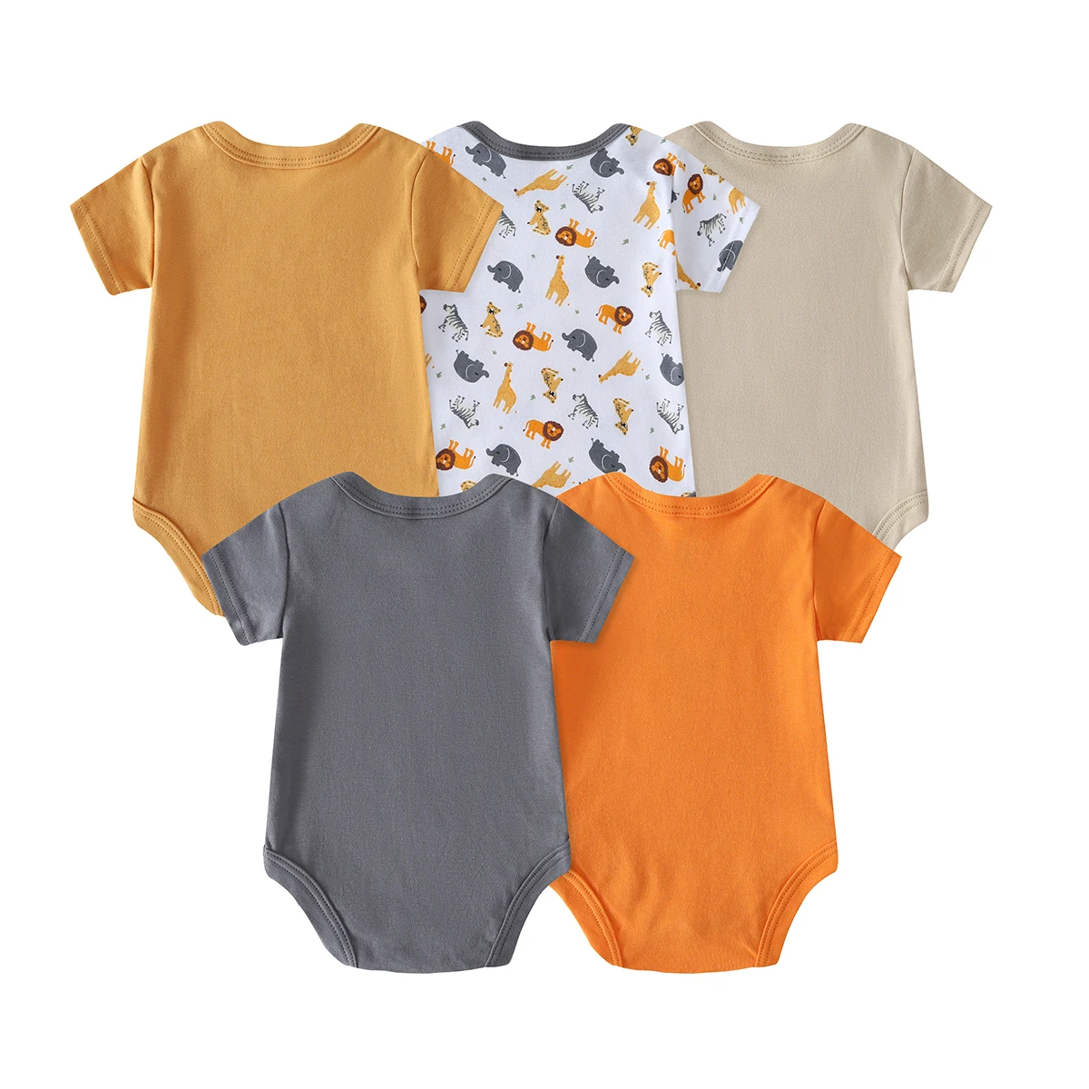 5pcs Baby Boy Triangle Rompers, Creative Baby Bodysuits, Short Crawler Onesies, Short Sleeve Jumpsuits with Sailboat Pattern, Soft Breathable Casual Infant Clothes, Newborn Hospital Essentials, Bargain, for Outdoor