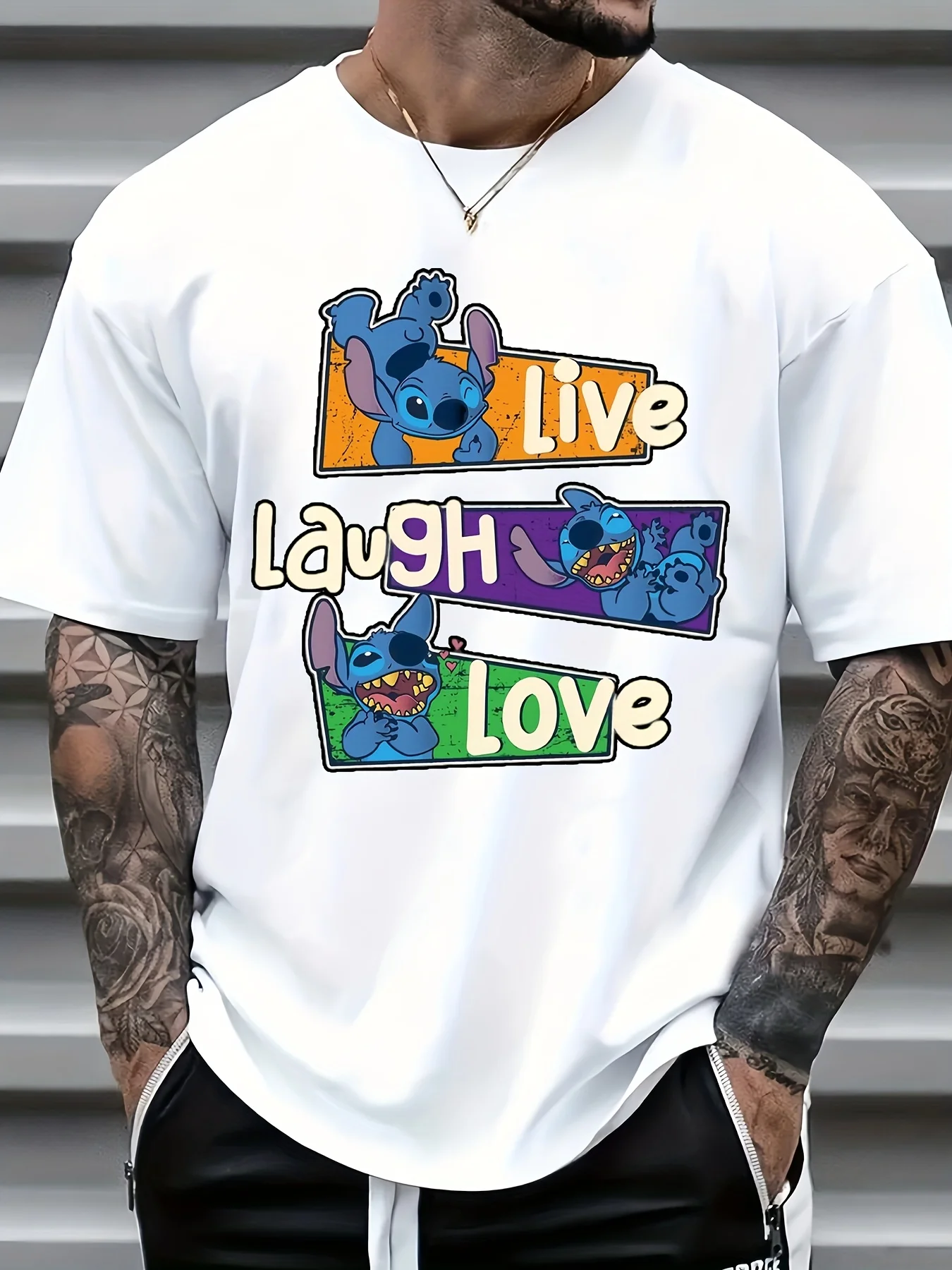 

2025 Cool Couple Disney Stitch Serie T-Shirt Unisex Men Shirt Summer Cotton Women Tee Oversize Top Breathable Streetwear