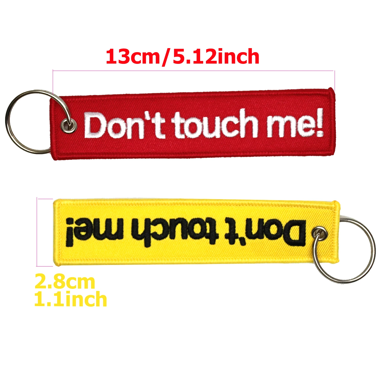 Keychain Don't Touch Me Logo Key Chain For Motocycle Key Ring Cars Keychain Gifts Double Sided Embroidery For Gifts