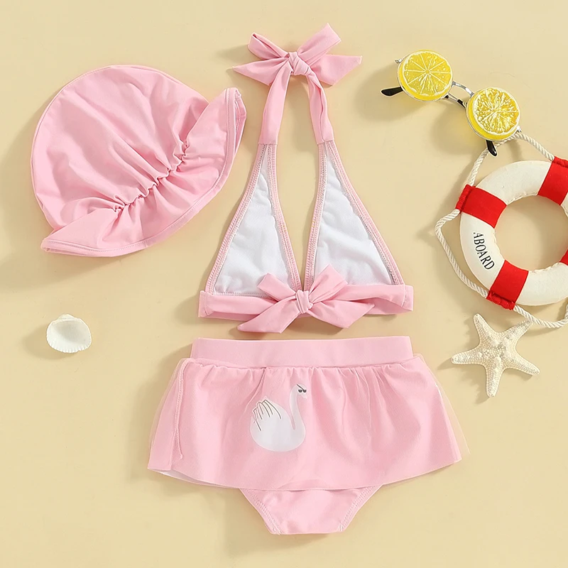 

Yccutest Infant Baby Girl Bikini 3 Piece Swimsuit Toddler Bikini Top Skirt Bottom Set Baby Bathing Suit Summer Beach Swimwear