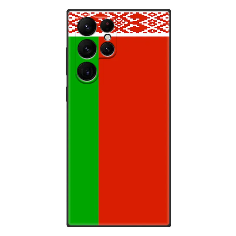 Belarus Flag Phone Case For Samsung Galaxy S23 S22 S21 Ultra S20 FE 5G S10E S10 Lite S9 S8 Plus S7 Edge Black Cover