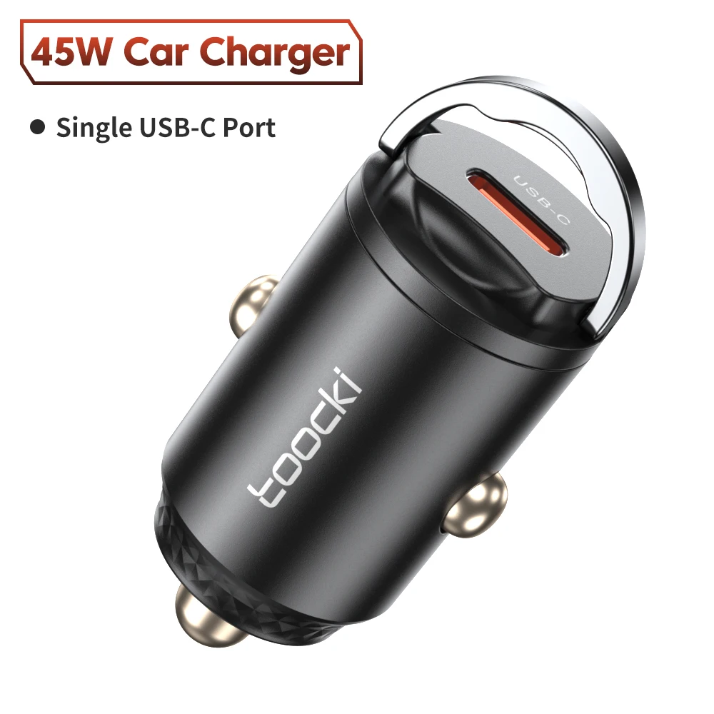 Toocki 45W USB Type C Dual Poorten Autolader Quick Charge 3.0 FCP SCP Voor iPhone Xiaomi Huawei Samsung Snel opladen Autolader