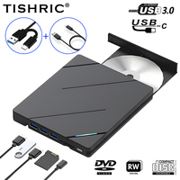 TISHRIC DVD External Type-C USB3.0 Multifunctional CD Writer Drive DVD Burner Reader Suitable For Laptop PC in any occasion