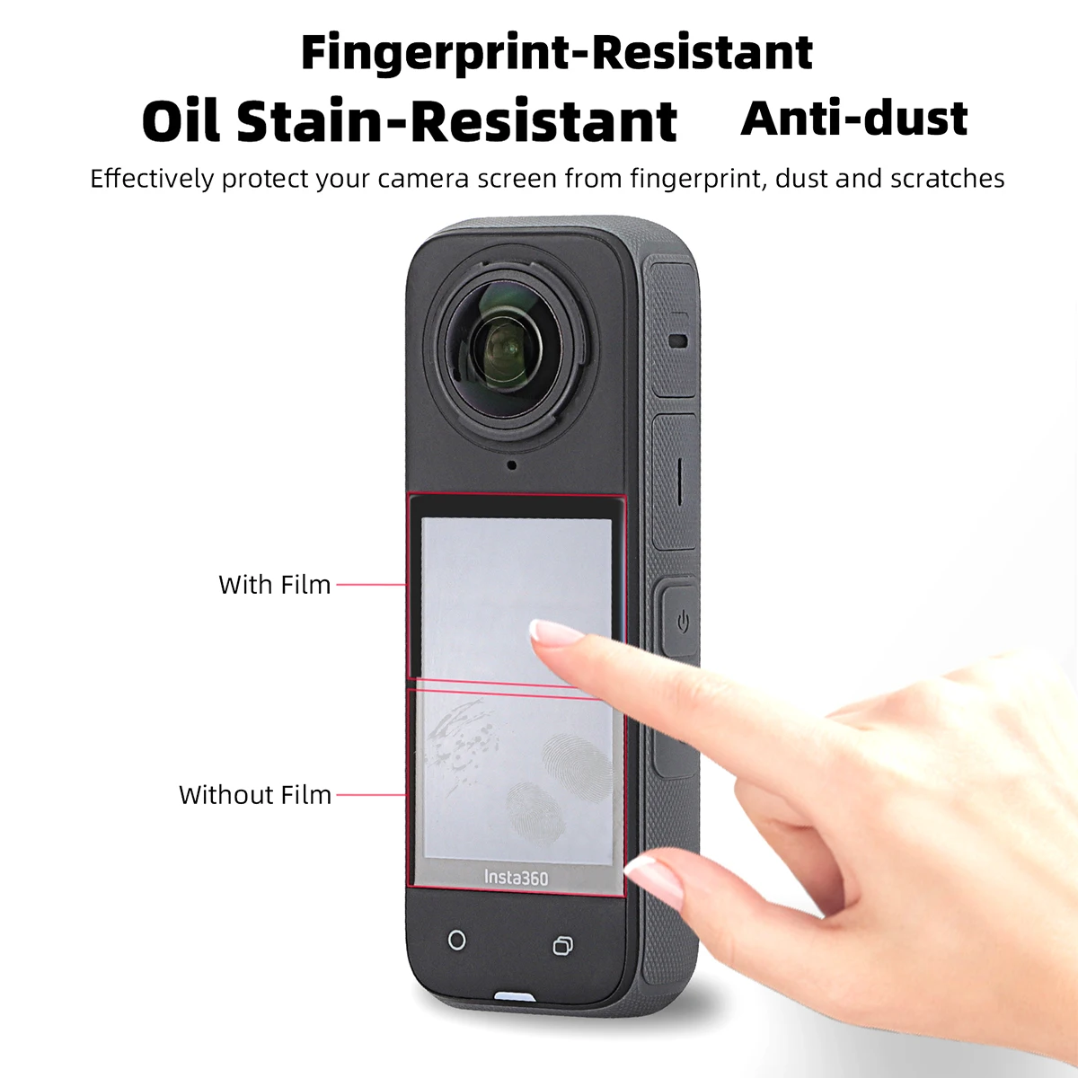 واقي شاشة عالي الدقة من الزجاج المقسى لملحقات Insta360 X4 Insta360 X4 كاميرا تغطية كاملة أفلام واقية