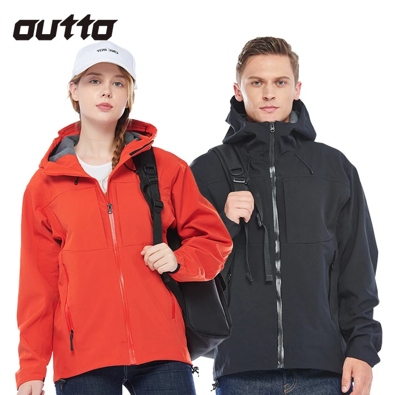 Windproof Waterproof Soft Shell Jacket Plush Warm Men Women Wear-resistant Charge Coat Outdoor Hiking Camping Climbing Jackets