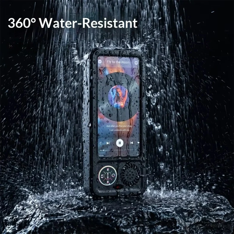 Bathroom Waterproof Speaker 5.3 Inch Touch Control Phone Holder 360° Rotation No Drill Mount HiFi Sound