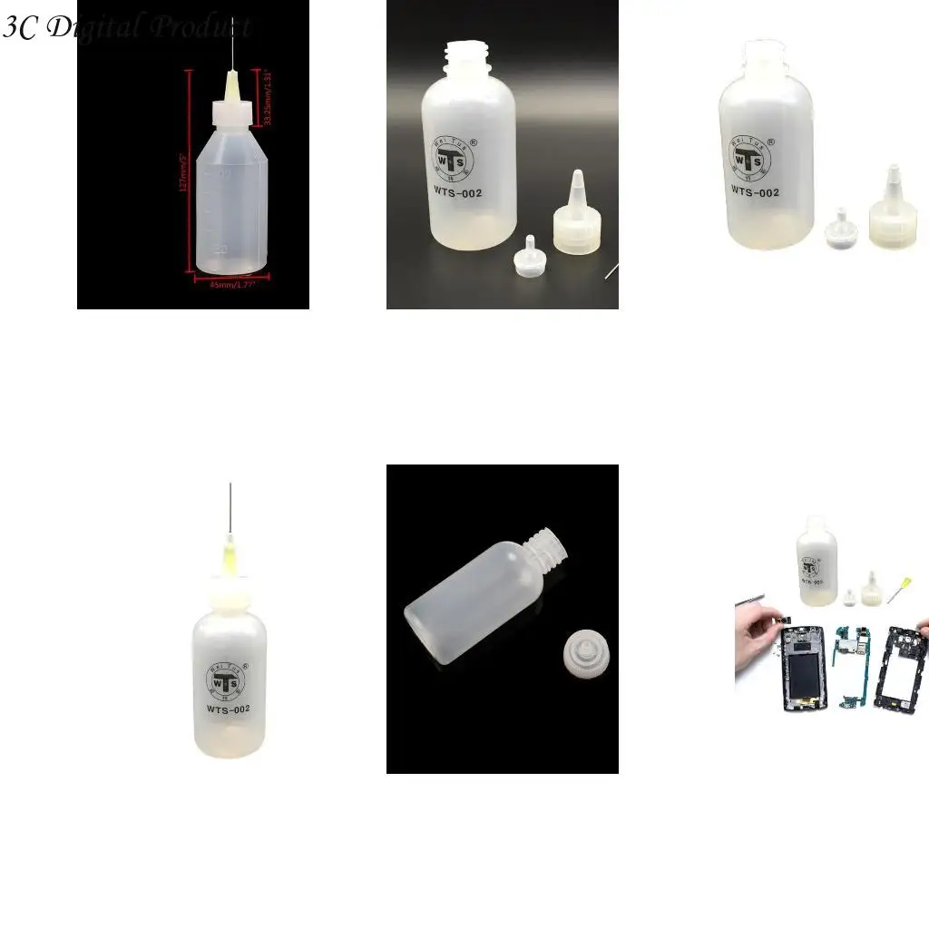 

100ml Needle Tip Plastic Rosin Bottle Cleaning Liquid Oil Dispenser Q84A
