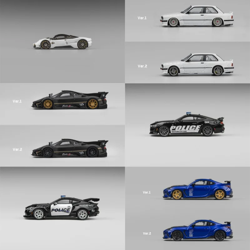 CM Model 1:64 Utopia/Pandem M3 E30/Zonda Revlucion Drycarbon/DarkHorse police /GTD /BRZ Alloy Vehicle Collectible Car Model