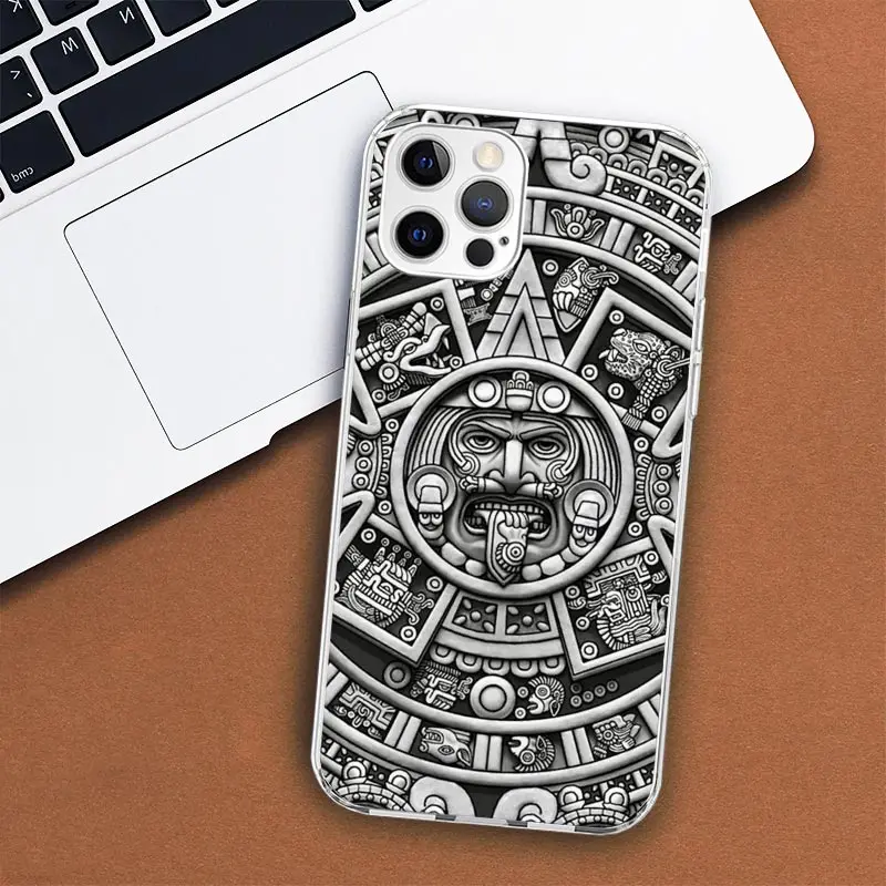 Mayan Stone Totem Pole Phone Case For Apple iPhone 11 12 13 14 15 16 Pro Max 7 X XS 8 Plus + Mini SE Customized Print Soft Cover