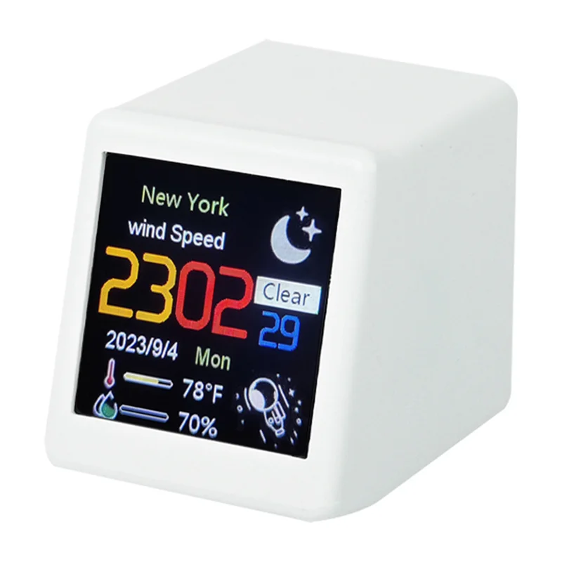 A11E-Smart WIFI Weather Station Clock DIY Cute GIF Animations Desktop Decoration Electronic Album Function MINI Clock B Easy Ins
