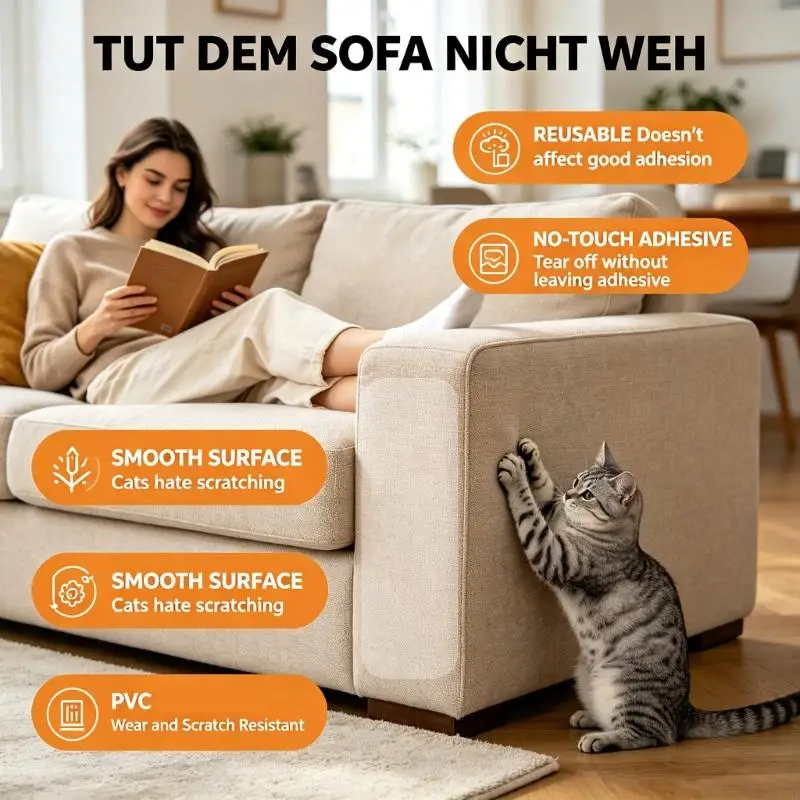 Furniture Protective Film Against Cats Scratches Clear PVC Layer Y5GB