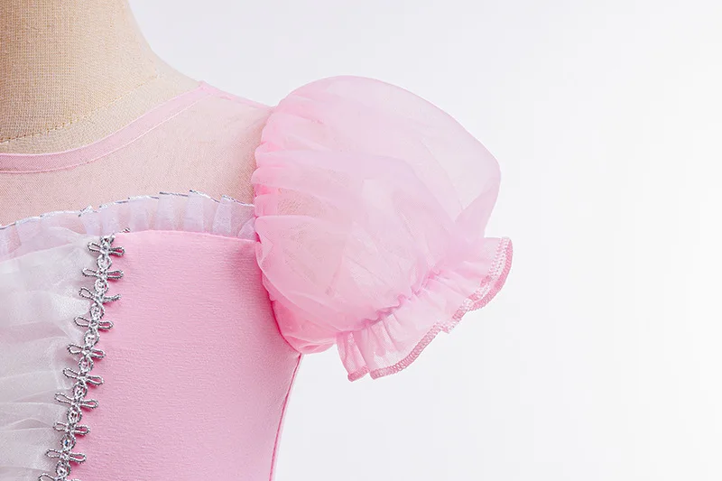 Mädchen Kurzarm-Ballett-Tutu-Kleid Kinder Tüll-Tanzkleid Prinzessinnen-Themenkostüm Bühnenoutfit – Detail 7