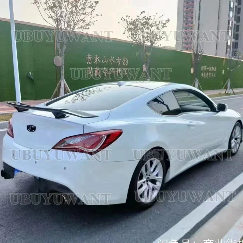 Use For Hyundai Tiburon Genesis Coupe 2009-2012 Spoiler ABS Plastic Carbon Fiber Look Rear Wing Body Kit Accessories