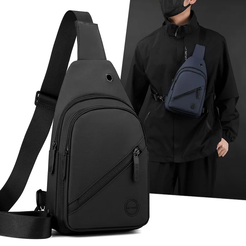 Casual Shoulder Bag for Men Waterproof USB Male Crossbody Bag Anti-Theft Short Travel Messenger Chest Sling  Designer Chest Bag