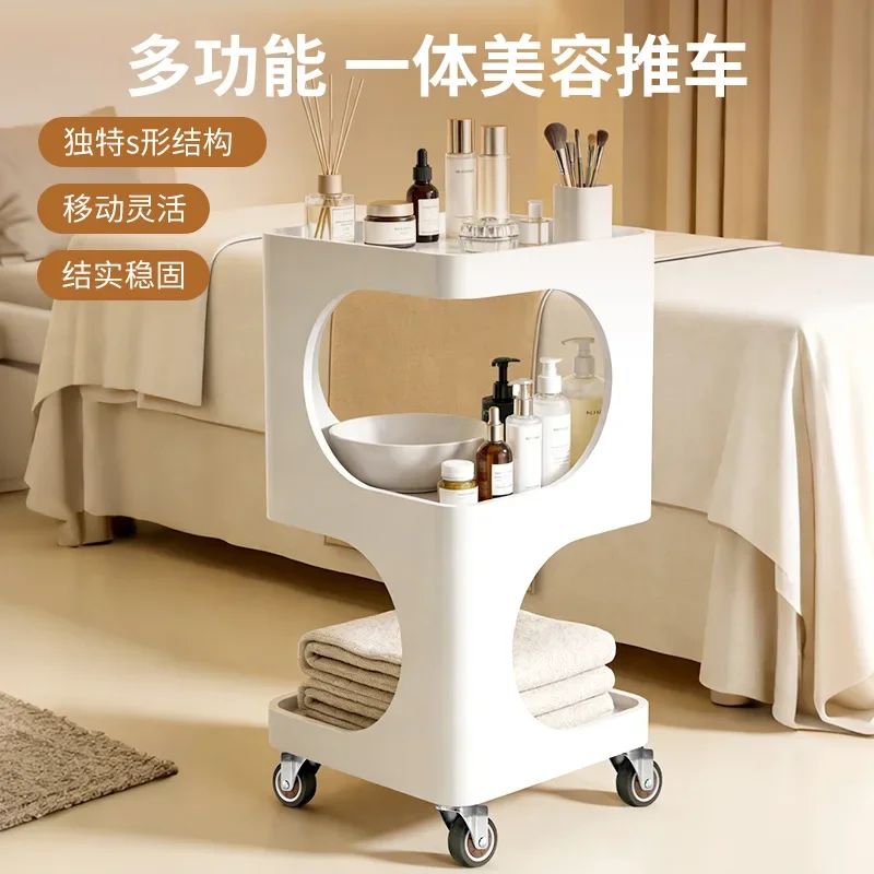 Beauty salon cart storage rack, handcart plastic surgery storage instrument rack, multifunctional tool cart, modern minimalist