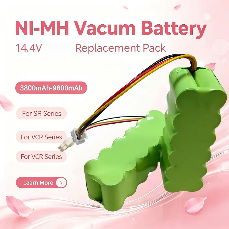 Rechargeable NI‑MH Vacuum Cleaner Battery 14.4V 3800‑9800mAh Fit Butterfly SR8990 VCR8845 VCR8895