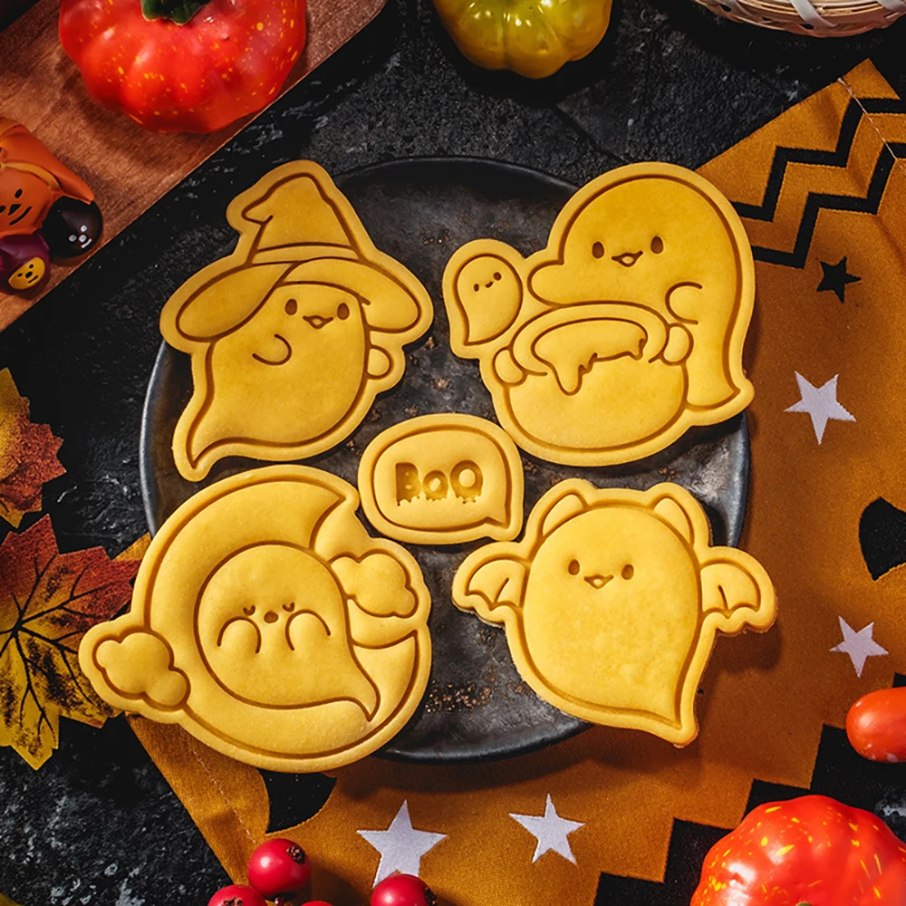 

Cute Halloween Ghosts Cookie Cutters DIY Bakery Tools and Accessories Stampcookie Cutters