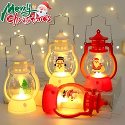 Christmas Led Night Light Portable Battery Powered Santa Claus Lantern Hanging Ornaments For Home 2023 Xmas Navidad Decors Gifts