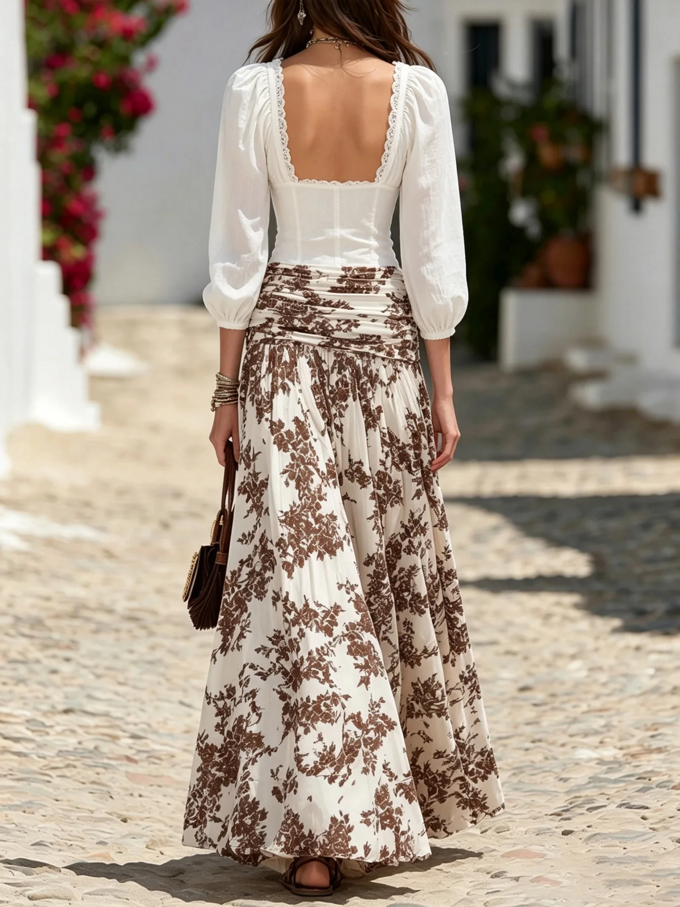 Elegant Ladies Print Low Waist Full Skirt Half-length Skirt Graceful Draping Women's Fashionable Skirts