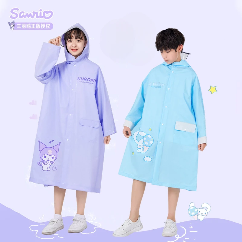 Sanrio Hello Kitty Raincoat dos desenhos animados para crianças, poncho estudantil, impermeável ao ar livre, presente periférico do anime, Kawaii, minha melodia, fofo