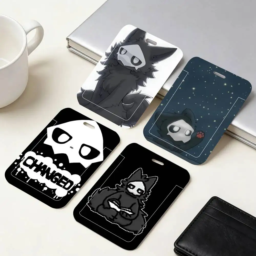 C- Changed Furry Game ID Card Holder Neck Strap Pendant Door Badge Holder Lanyards Keychain Work Credential Case Gift