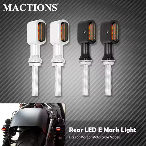 Motorcycle Mini Rear E Mark LED Turn Signal Brake Light Run Indicator Lamp For Harley Touring Softail Dyna Sportster XL 1200 883