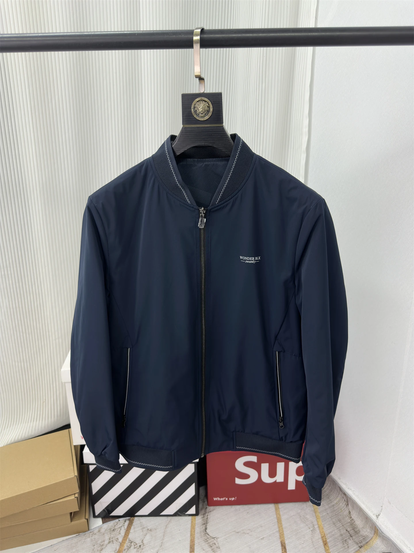 

Double-Sided Wear Baseball Jaet Men's Thin Outerwear Spring Commute Faion Simple Sle Polyester Fiber Long Sve