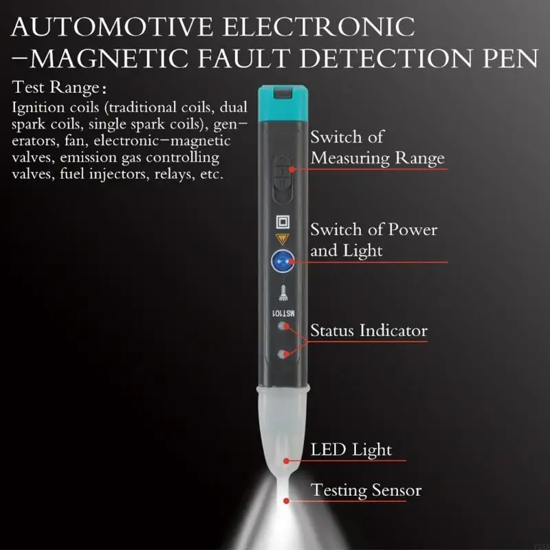 Y55E Tester bobina sistema accensione Rilevatore penna guasto elettronico regolabile per test bobina controllo candela