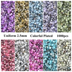 Glass Japanese Beads 1000pcs 2.5mm Cylindrical Mini Glass Beads For Making Jewelry Charm Manual DIY Jewelry Accessories