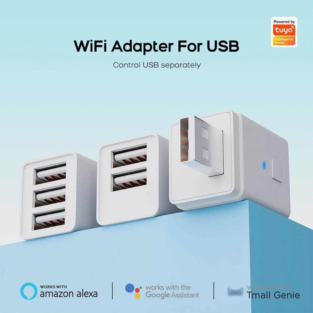 Tuya Smart Micro USB Adapter Switch WiFi Mini USB Power Adaptor 5V Works with Hey Google Alexa Alice for Home Automation