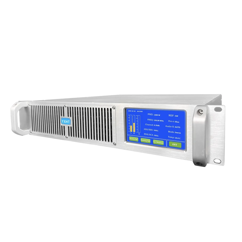 

1000W YXHT-2 Silver Metal FSN-1000T DSP 1KW FM Radio Broadcast Transmitter with touch screen For Radio Stations 60km in Diameter