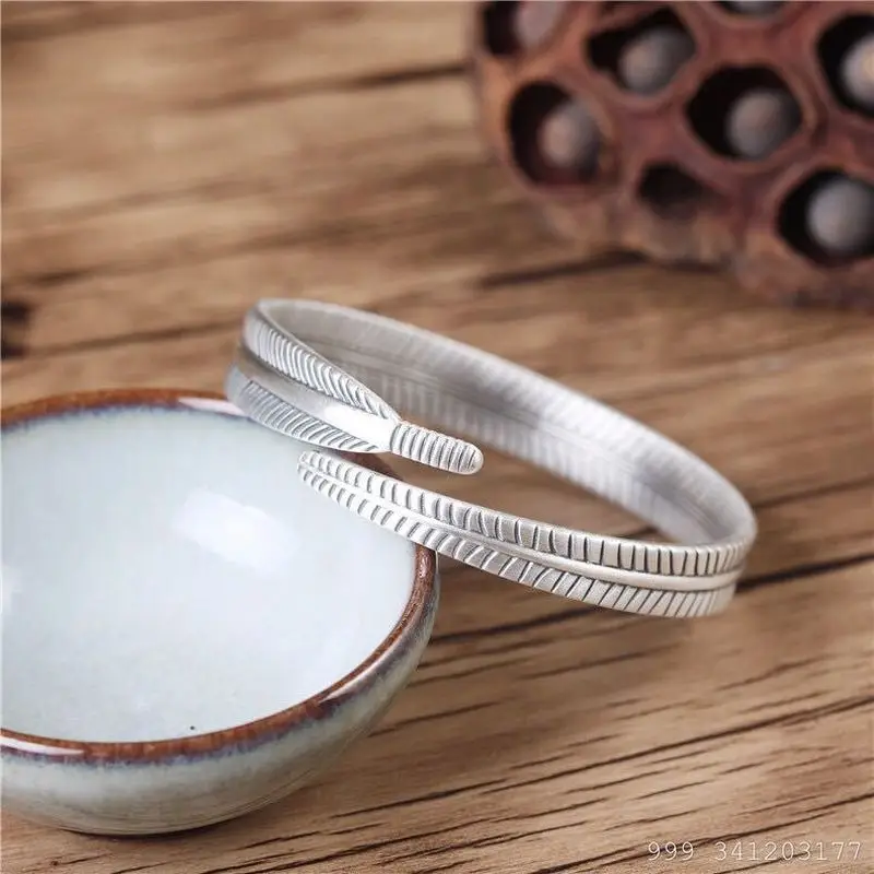 Vintage 999 , New , Ethnic Style Silver Bracelet