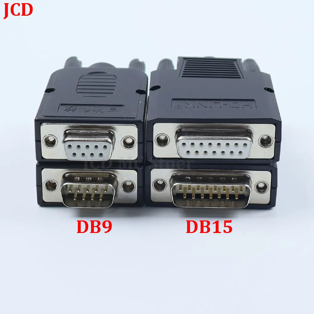 DB9 DB15 Male/Female Plug Connector 9Pin 15Pin Solder-free Breakout Connector COM RS232 Serial Port D-SUB Terminal Plug Adapter