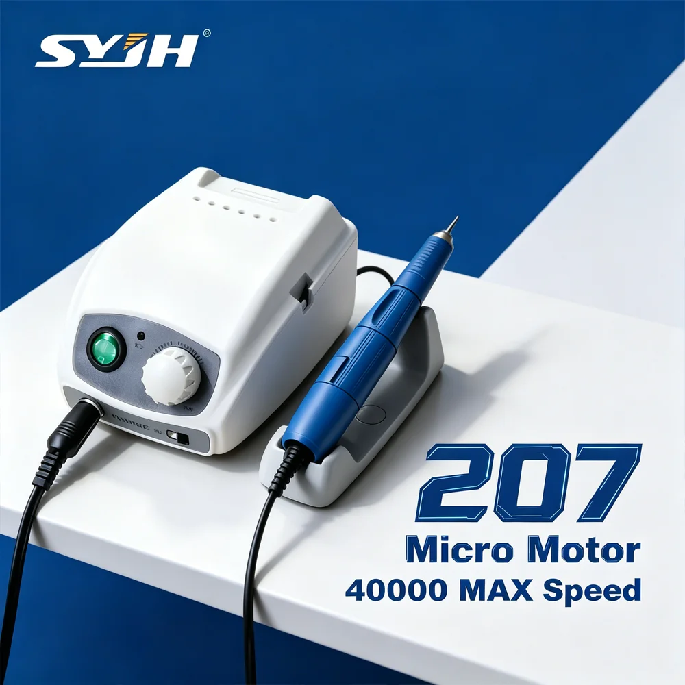 

SYJH FASTRONG 207 Dental Micromotor 40000 RPM Polishing Machine with 103/106/107 Handpiece Foot Pedal for Denture Lab Grinder