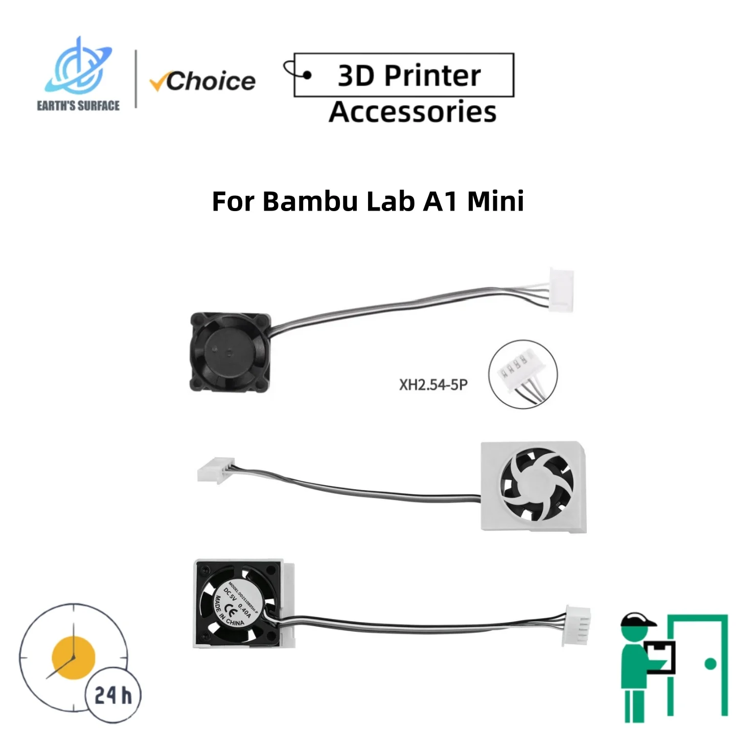 5V Cooling Fan For Bambu Lab A1 Mini Dual Bearing Fans 2510 Heatbreak Cooling Fan Throat Radiator For A1 Mini 3D Printer Part