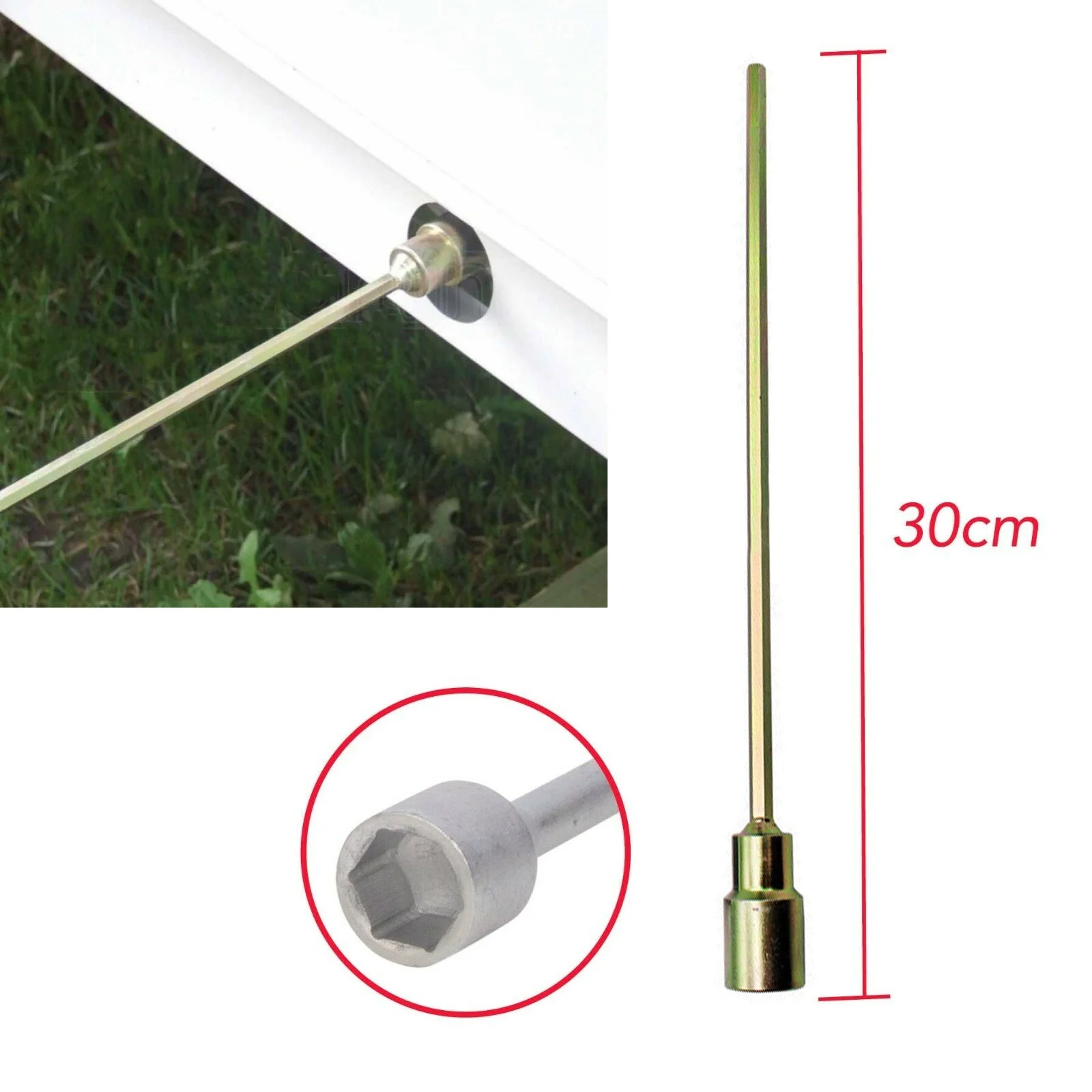 

30cm Corner Steady Caravan Leg Winder Drill Attachment Stand Jack Extension Socket 19mm Electric Drill Attachment Adapter